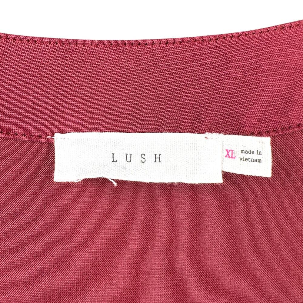 Lush Pink 3/4 Sleeves Roll‎ Tab Pleated Deep V Neck Tunic Blouse Extra Large - Picture 3 of 6